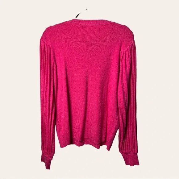 1191. ee:some LONG BALLOON SLEEVE SWEATER HOT PINK IN COLOR SIZE LARGE KNITTED - Picture 9 of 12